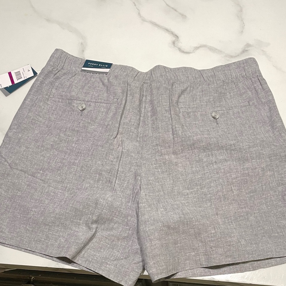 Perry Ellis Linen‎ Blend Drawstring Shorts, Gray, XXL - New With Tags - Picture 5 of 8